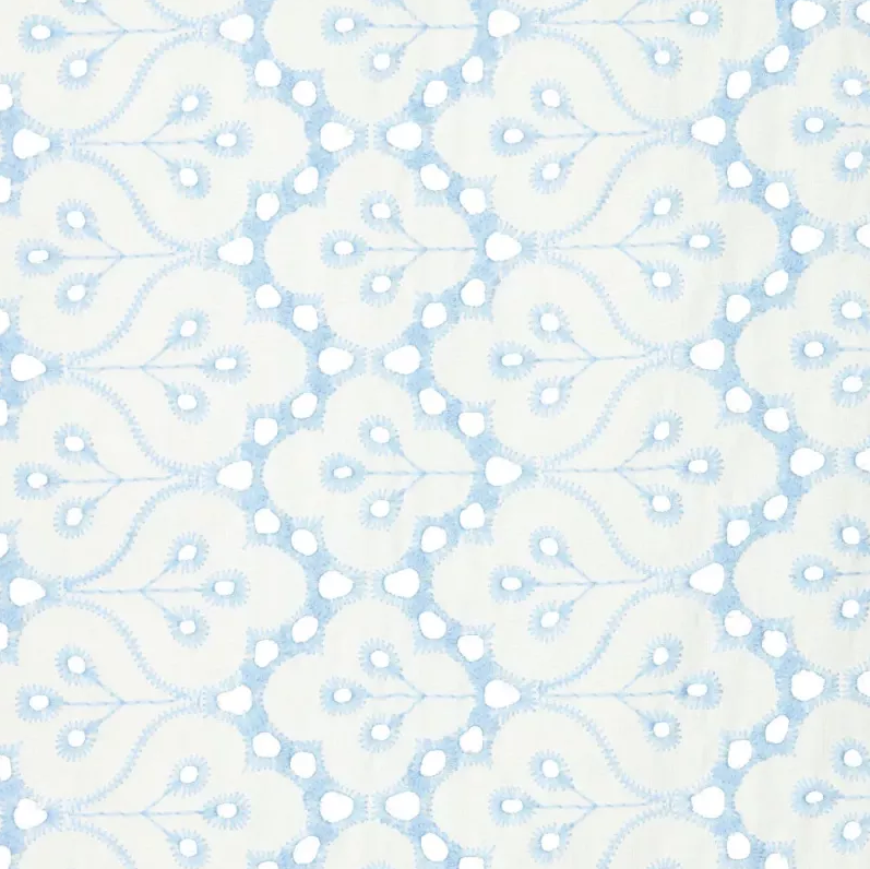 Broderie "Lilian" 2 scallop Borders Light Blue