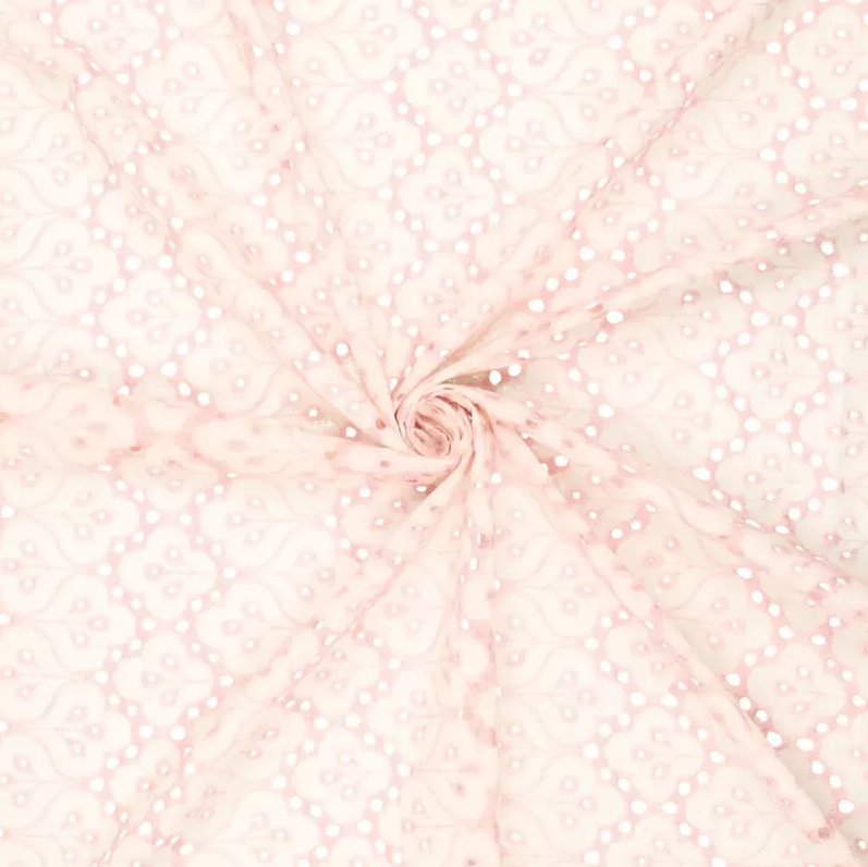 Broderie "Lilian" 2 scallop Borders Rose