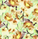 Stretch poplin Brown Flower on Light Yellow