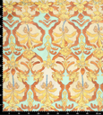 Viscose Glans French Florals Rust/Aqua