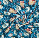Viscose Jersey 3D Floral Blue/Wine/White