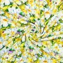 Viscose Jersey 3D Lilies Yellow/Green/Purple