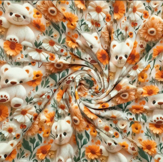 Jersey 3D Bears & Flowers