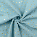 Double Gauze Foil Twigs Blue