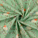 Cotton Digital Roodborstjes Pastel Groen