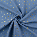Double Gauze Foil Twigs Denimblue