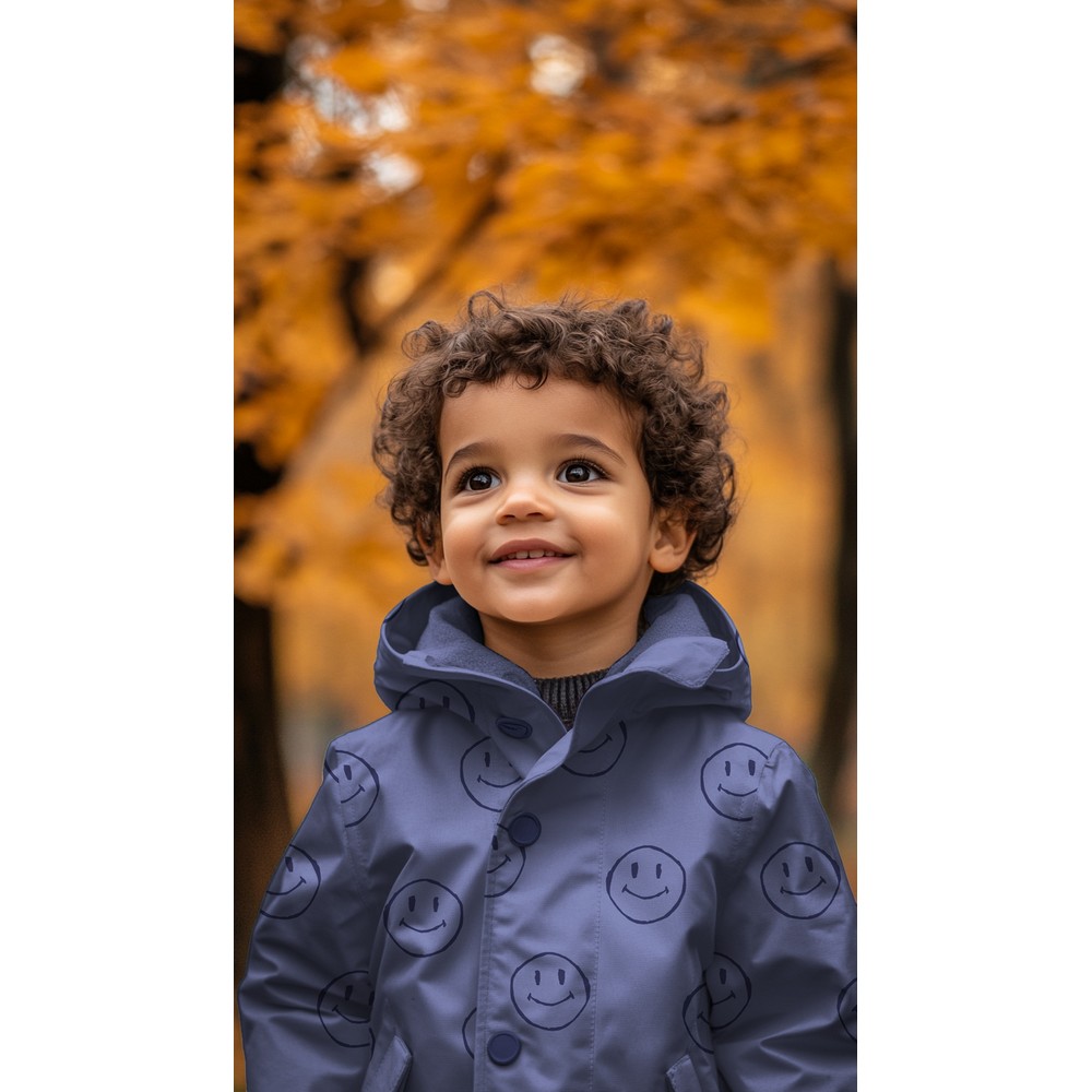 Raincoat Happy Faces Blue