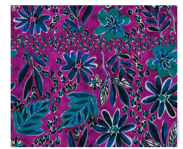 Jersey Viscose Digital Giant Floral Dark Fuchsia