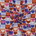 Fine Popeline Hearts Off White