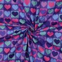 Fine Popeline Hearts Purple
