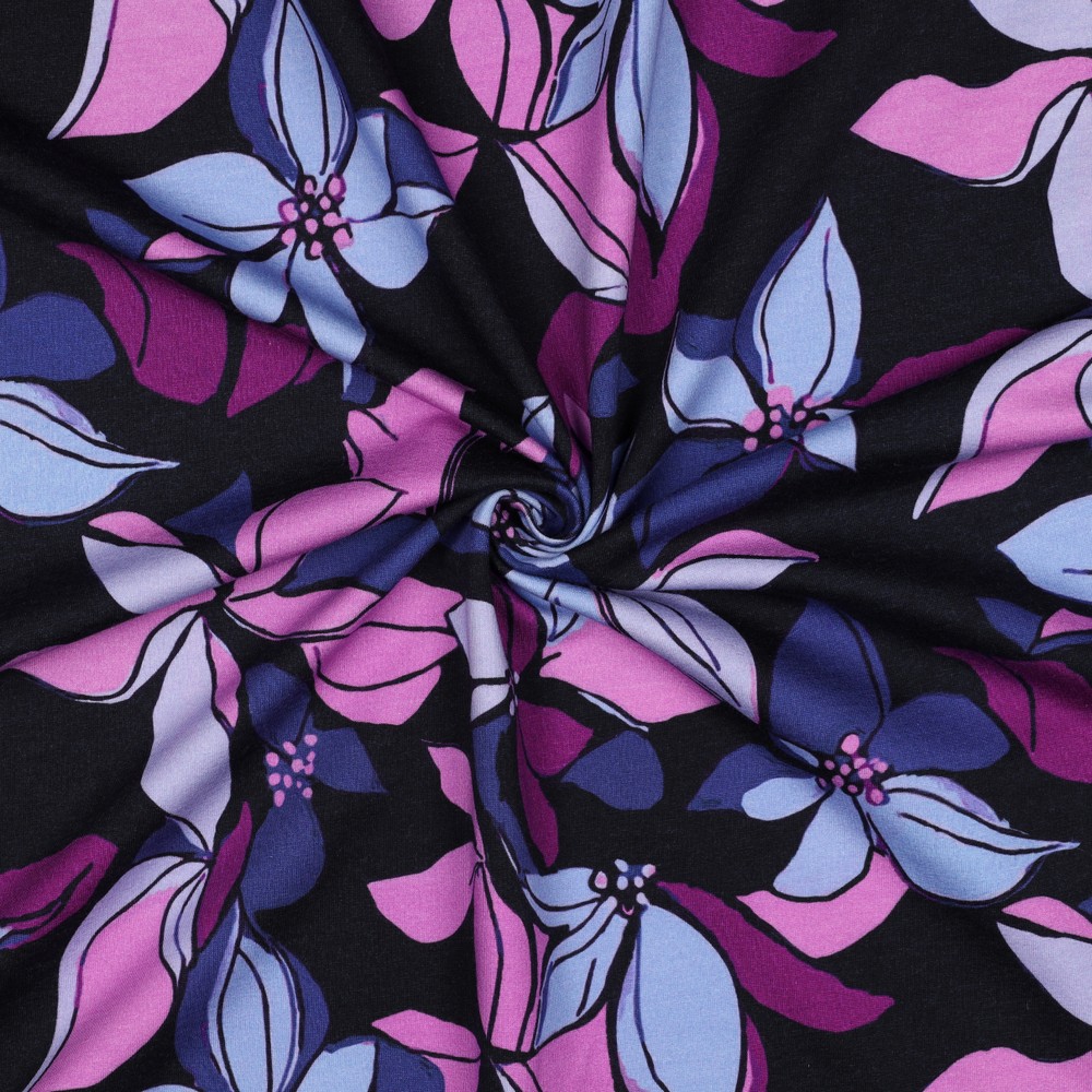 Jogging Digital Blue/Pink Flower on Navy
