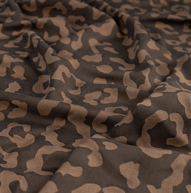 Viscose Jacquard Leopard Black/Bronze