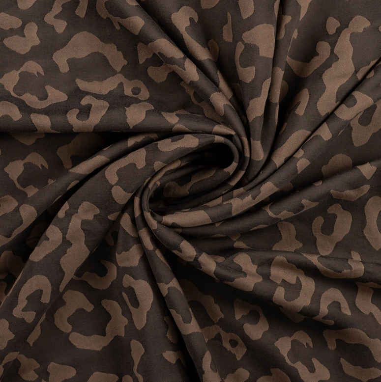 Viscose Jacquard Leopard Black/Bronze