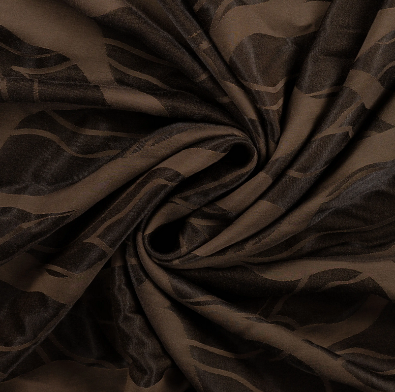 Viscose/Polye. Jacquard Curly Black/Bronze
