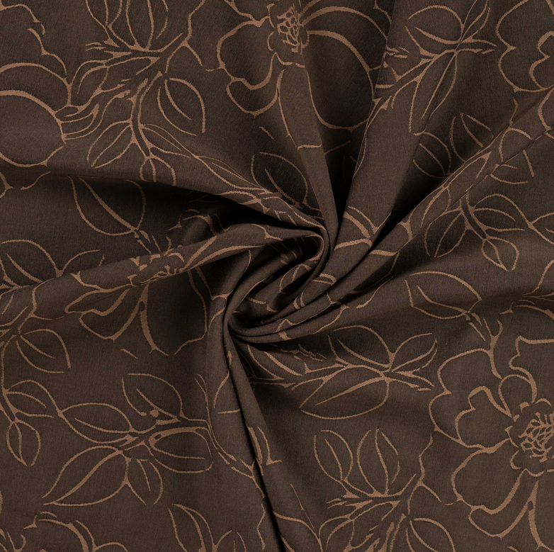 Viscose/Polye. Jacquard Flower Black/Bronze