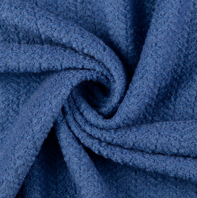 Wol Bouclé Jeansblauw