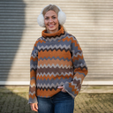 Dikke Jersey Zigzag Orange/Grey