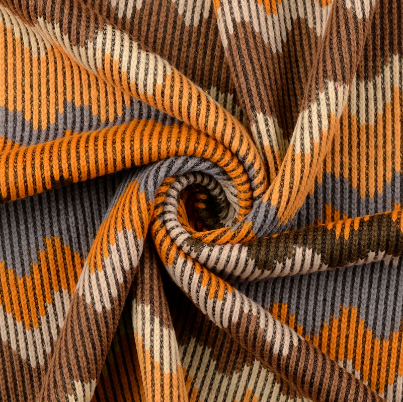 Dikke Jersey Zigzag Orange/Grey