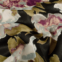 Polye. Satin Velvet Floral Greyblue/Purple