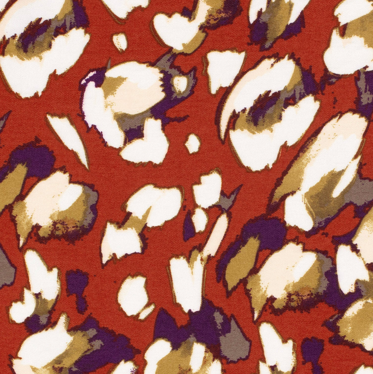 Viscose/Nylon Crêpe Like Flowers Brique