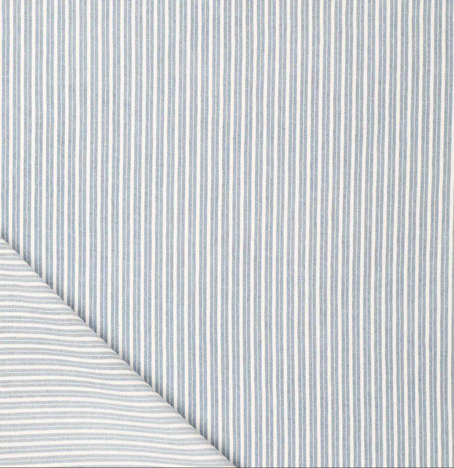 Unregular Denim Stripe Light Blue