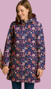 Waterdichte stof voor regenjas met print Osaya Blue/Pink