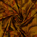 Viscose Satin Digital Planten Donker Oker