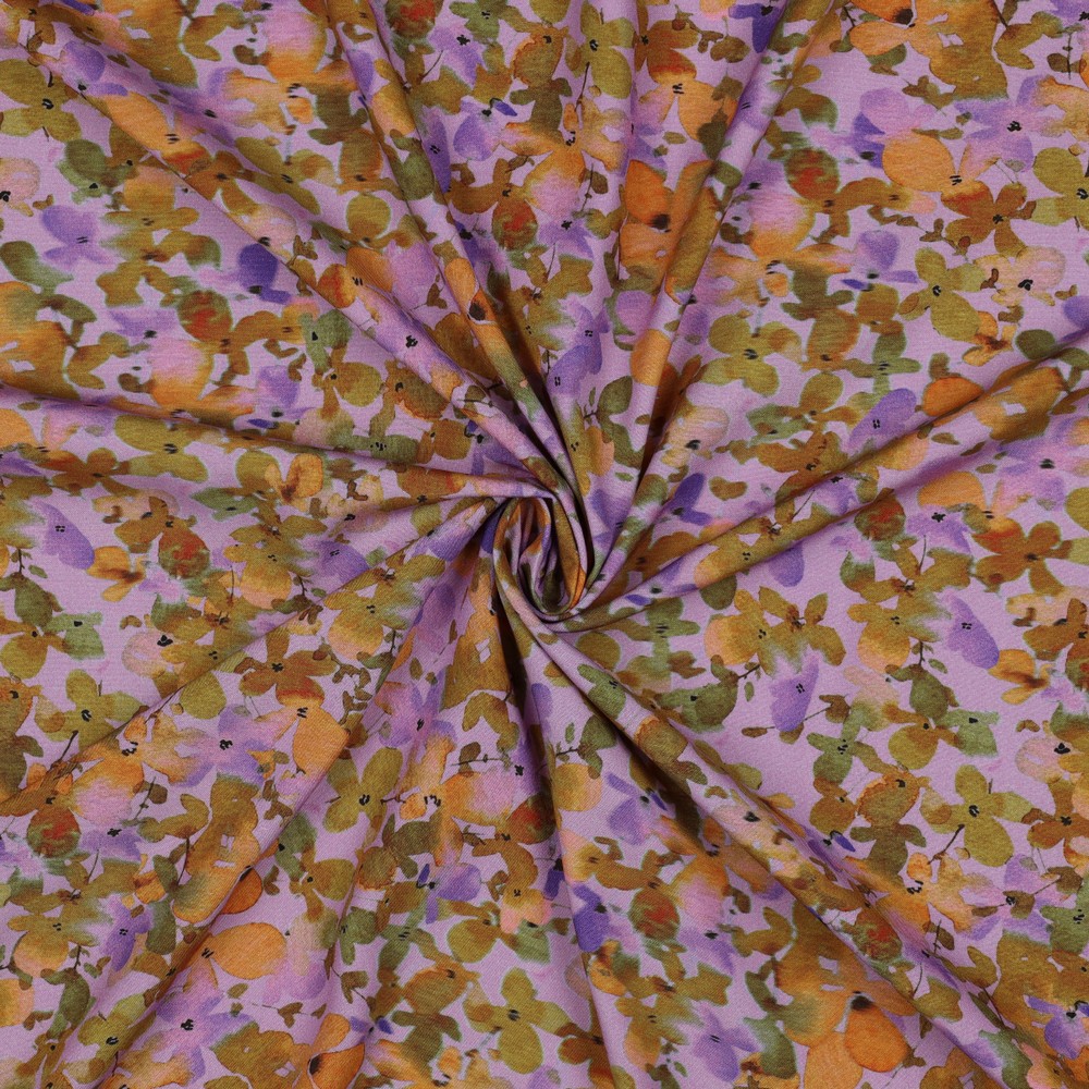 Viscose stretch Small Flowers - Lilac