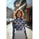 Rosella Stretch Digital Denimcolored Flowers