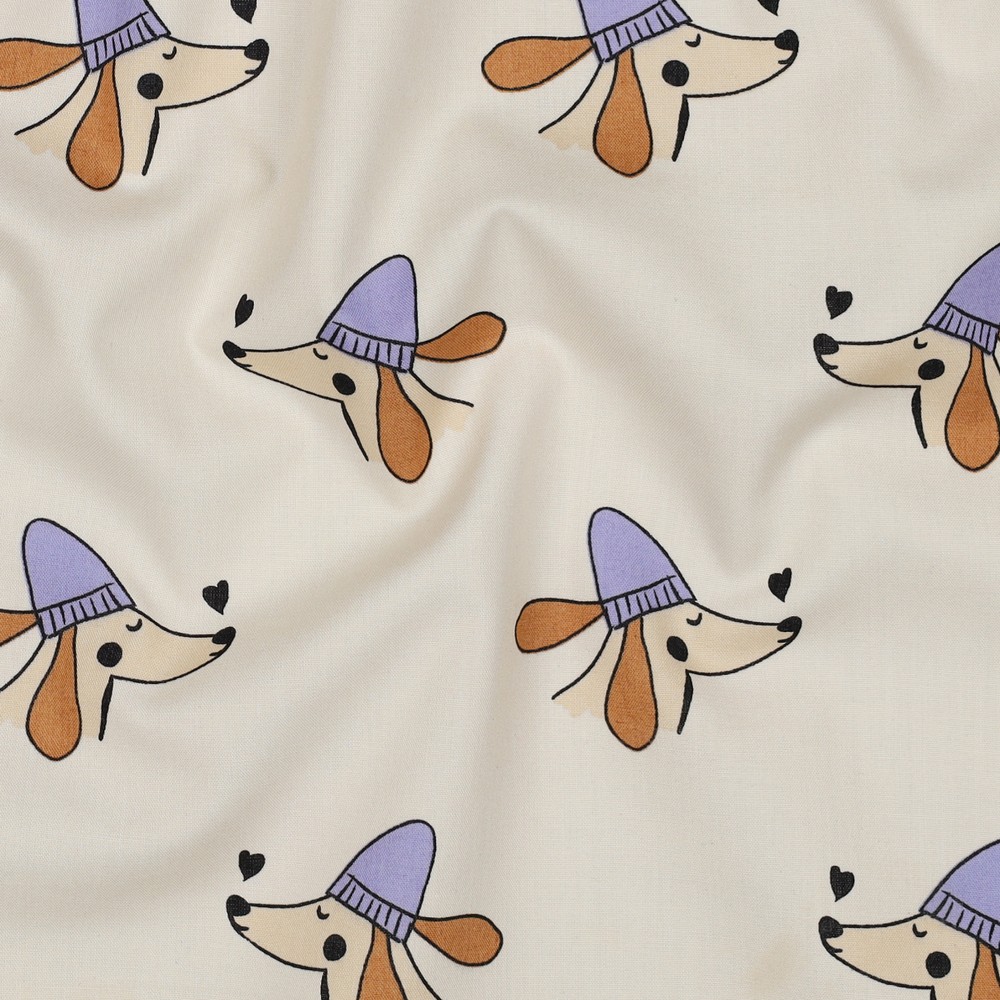 Fine Popeline Dogs Ecru