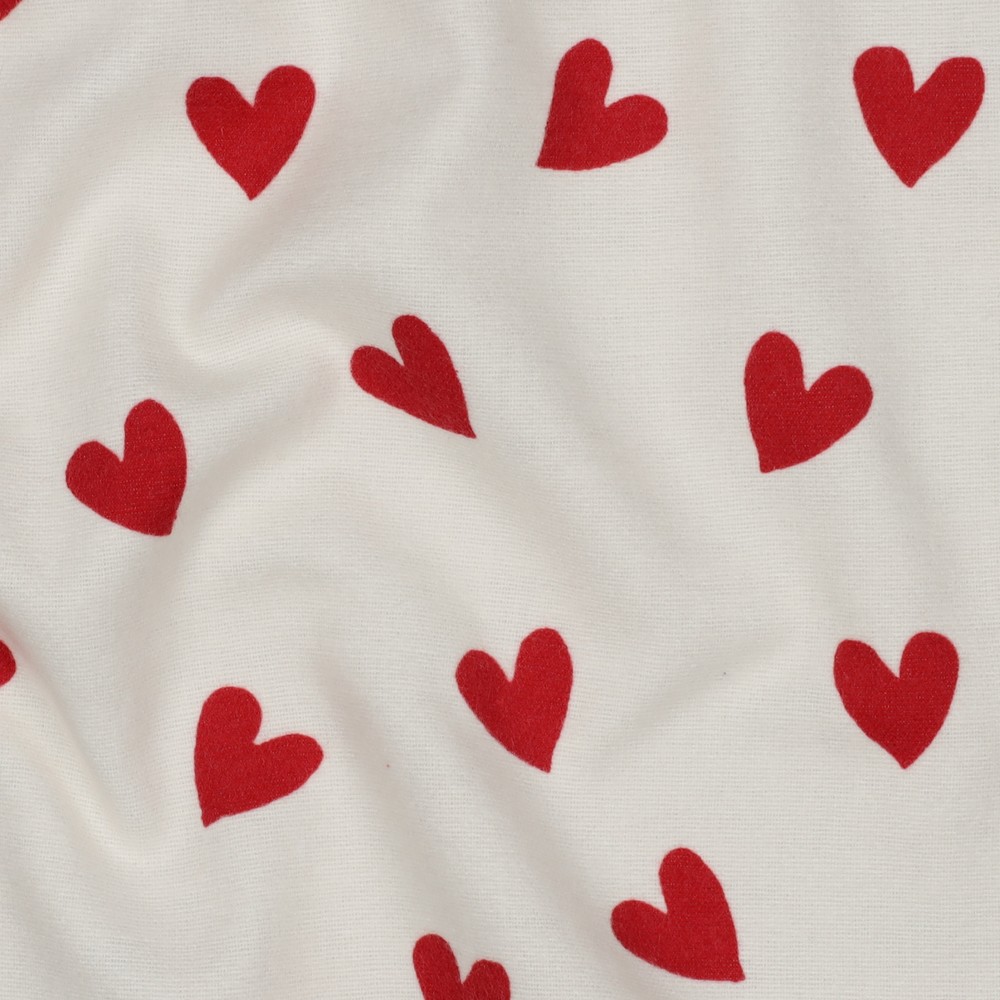 Flanel Hearts Off White