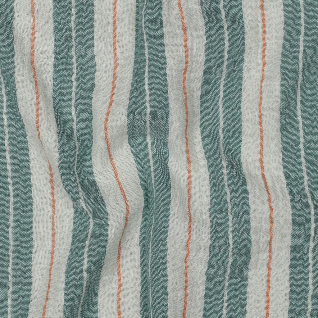 Double Gauze Yarn Dyed Stripes Green