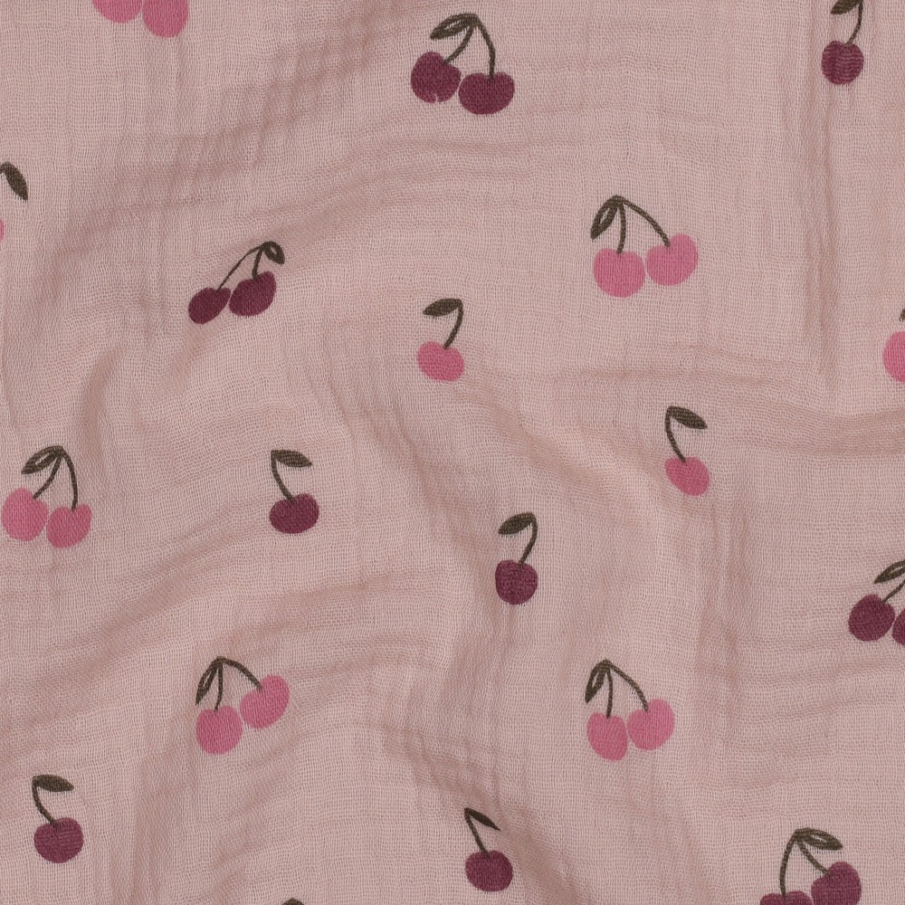 Double Gauze Cherries - Rose