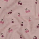 Double Gauze Cherries - Rose