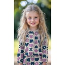 Double Gauze Bio Love shapes Petrol/Ecru