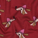 French Terry Dogs Dark Red