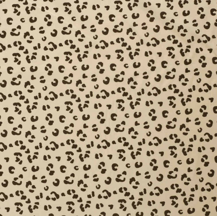 Ribvelours Print Leopard Licht Beige
