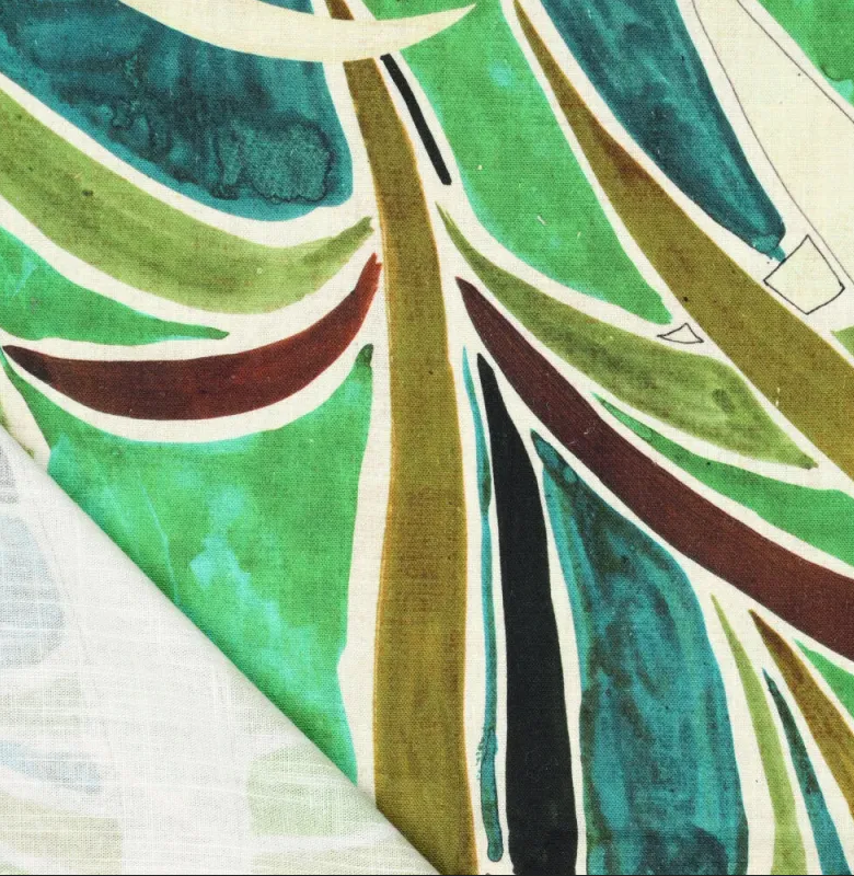 Viscose Linnen Digi Rio Palmtrees Green