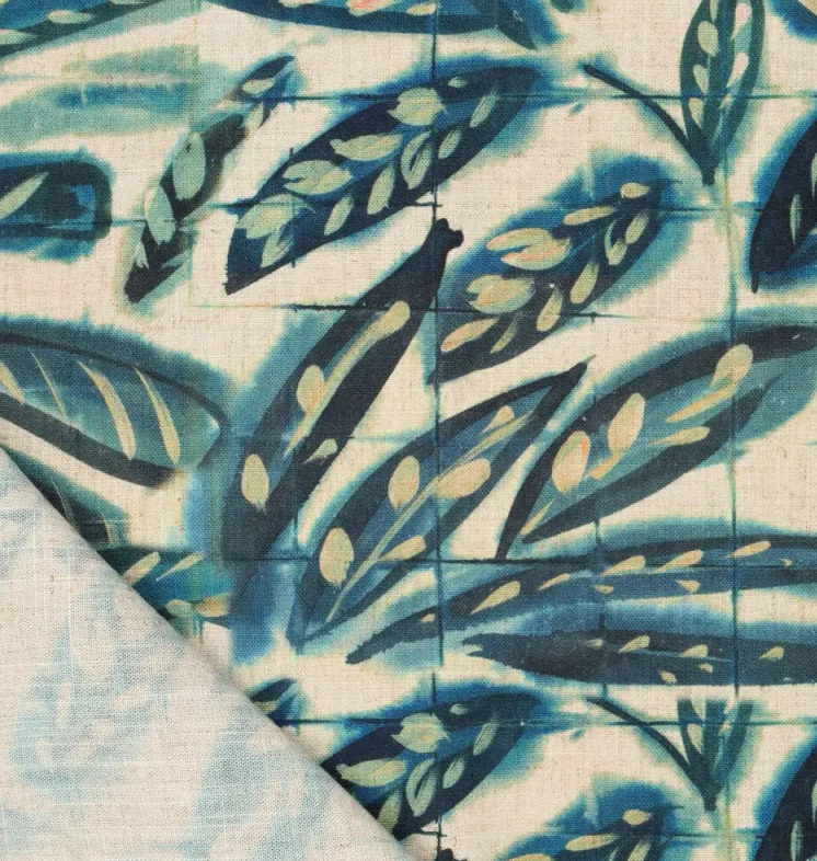 Viscose Linnen Digi Bali Trees Petrol