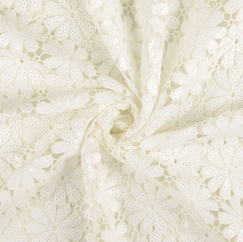 Pailletten Kant White