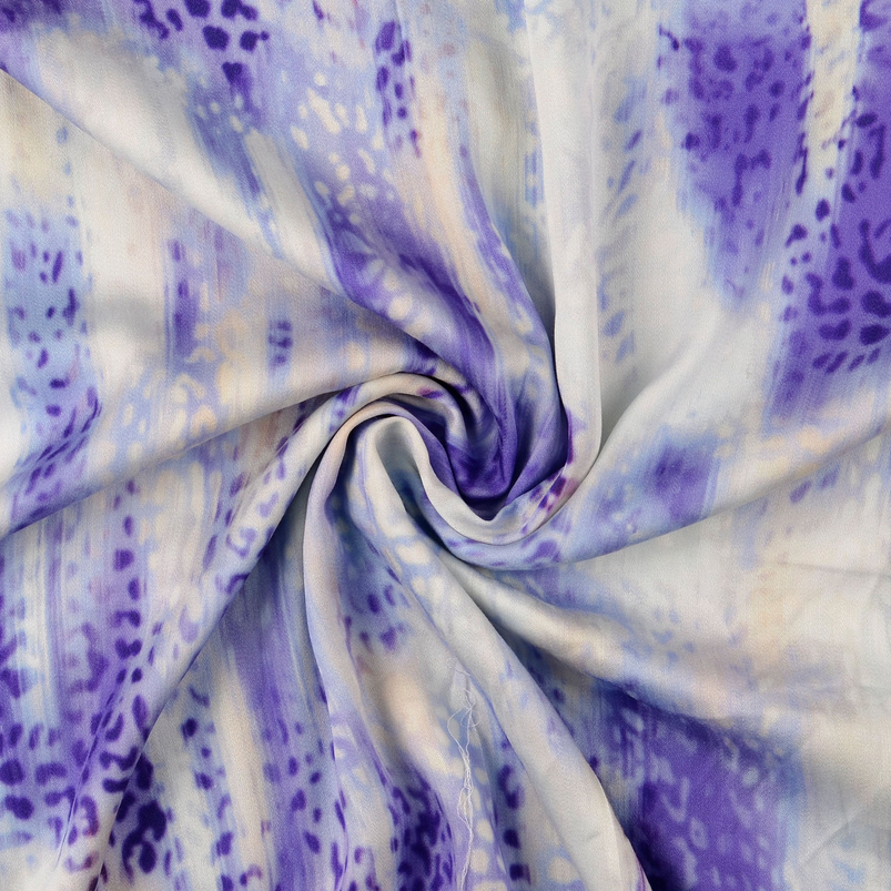 Viscose Satin Digital Animal Lavendel