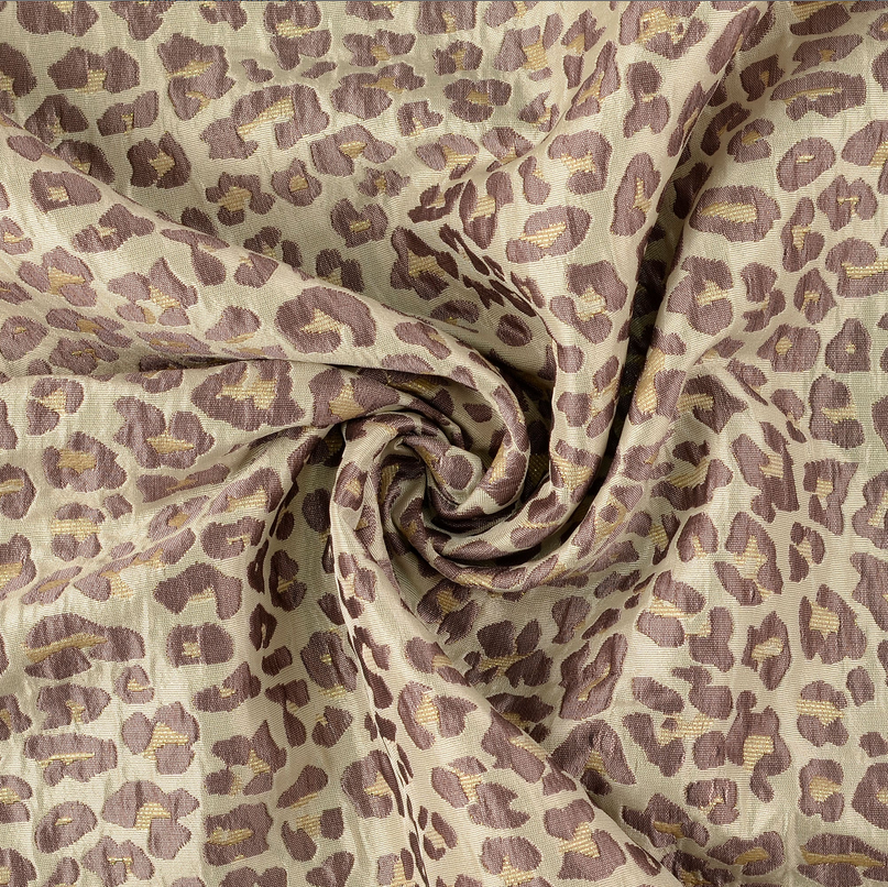 Lurex Jacquard Leopard Brown