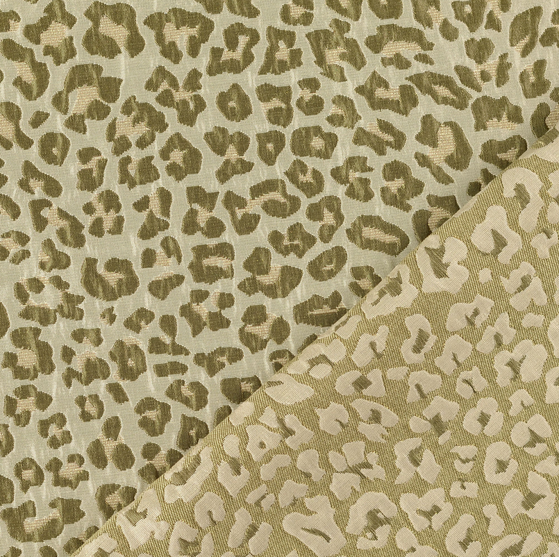 Lurex Jacquard Leopard Olive