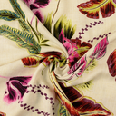 Viscose Linnen Digital Palm Fuchsia/Wine