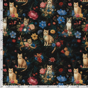 Canvas Digital Cats/Flowers Black