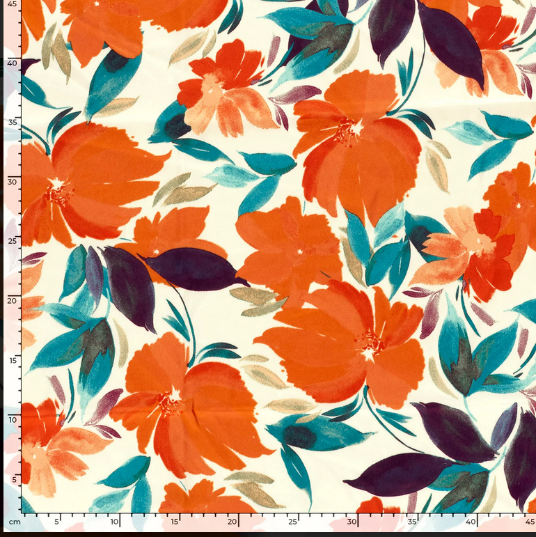 Satin Flowered Orange