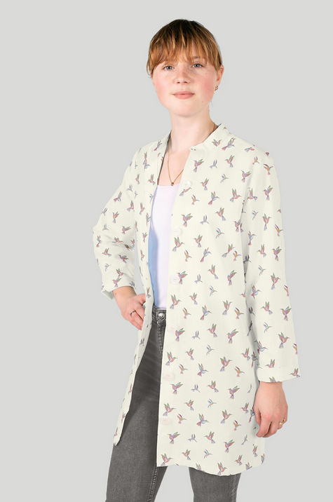 Poplin Birds Off White