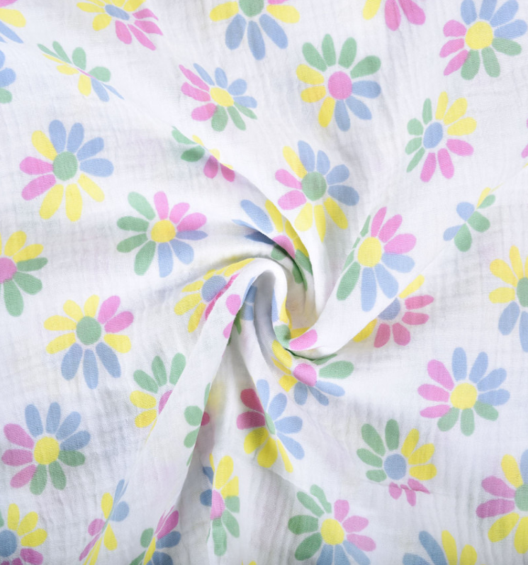 Double Gauze Melba Blanc/Multicolor