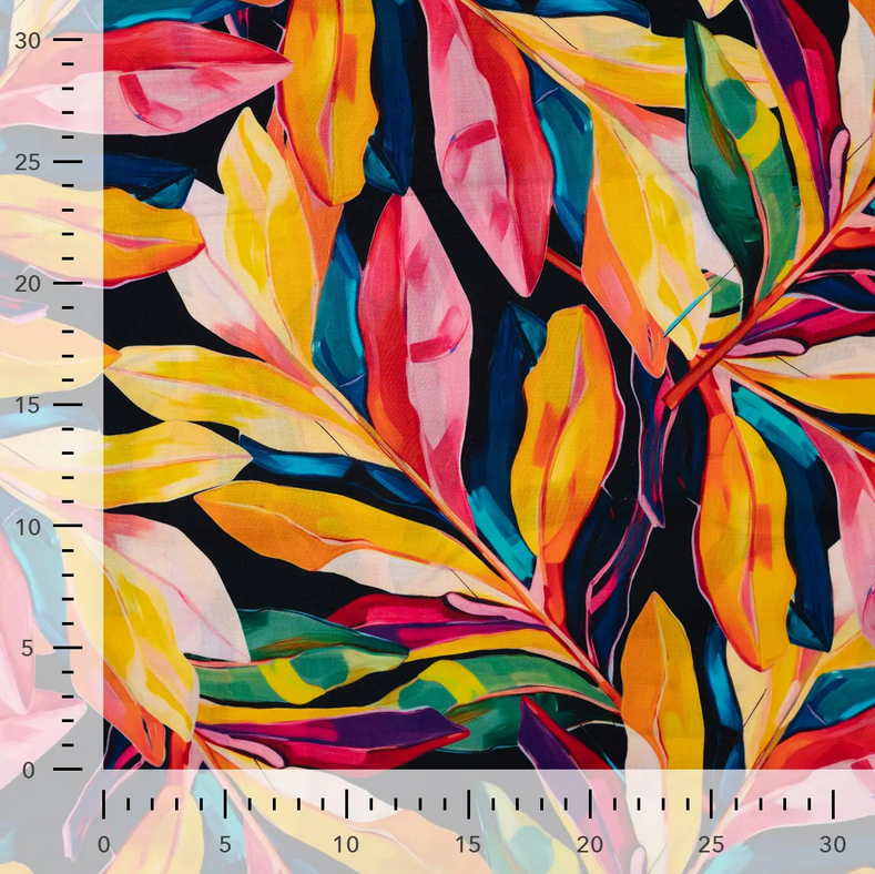 Tencel/Linnen Leaves Green (kopie)