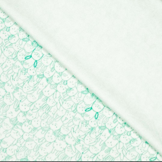 Jersey Badstof Konijntjes Wit/Jade